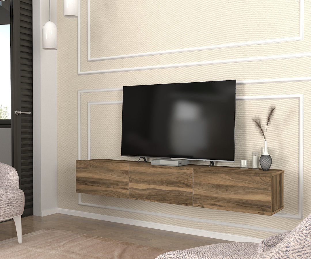 Newport Tv Stand, Walnut Wood for TVs up to 78" - 180cm