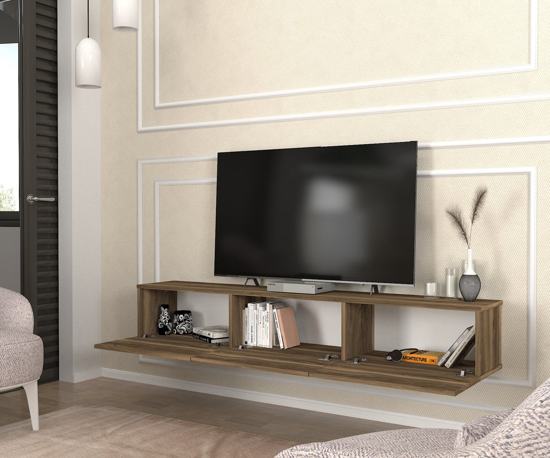 Newport Tv Stand, Walnut Wood for TVs up to 78" - 180cm