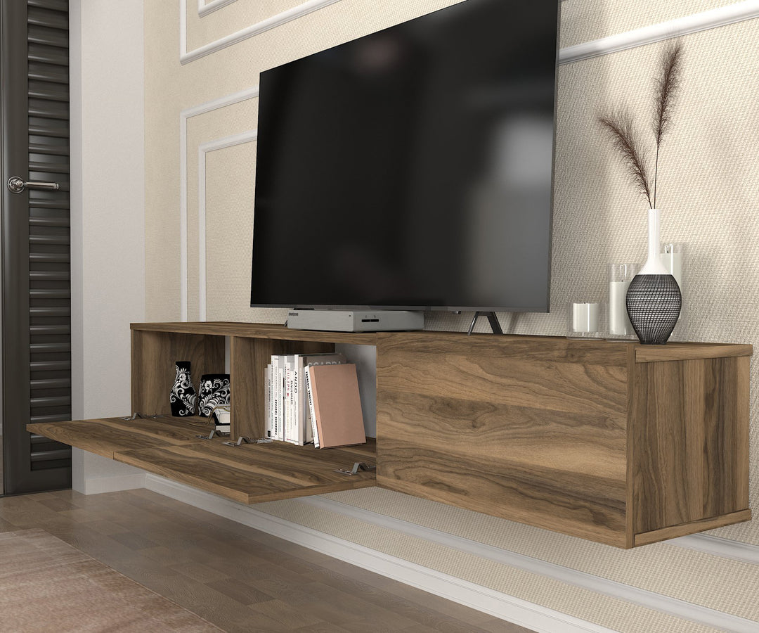 Newport Tv Stand, Walnut Wood for TVs up to 78" - 180cm