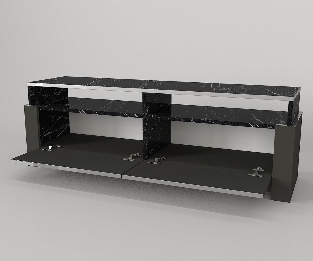 Patros Tv Stand Anthracite - Marble - 136cm