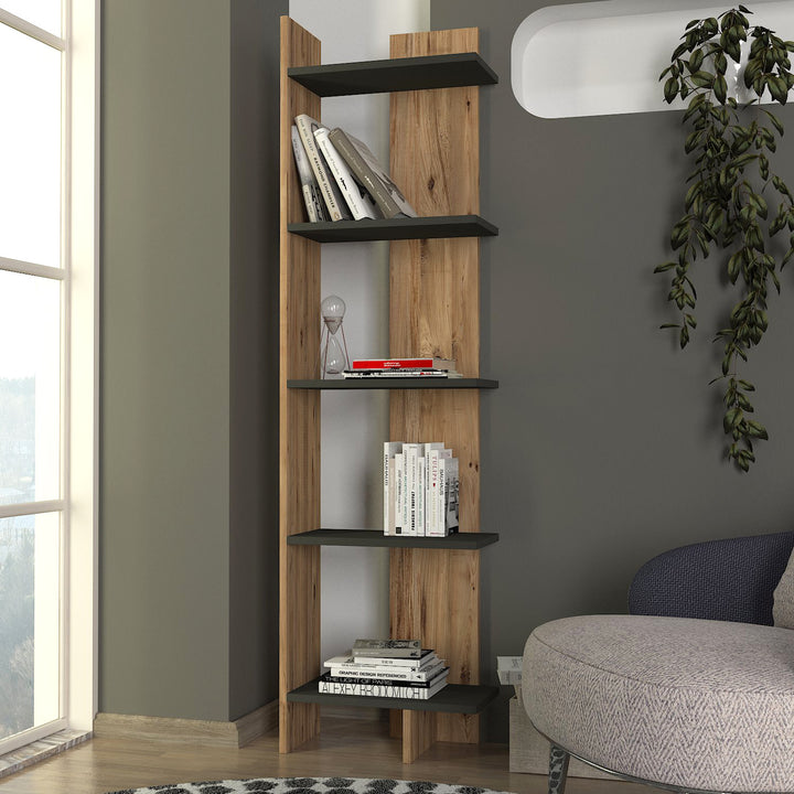 Pavero Bookcase Atlantic Pine - Anthracite