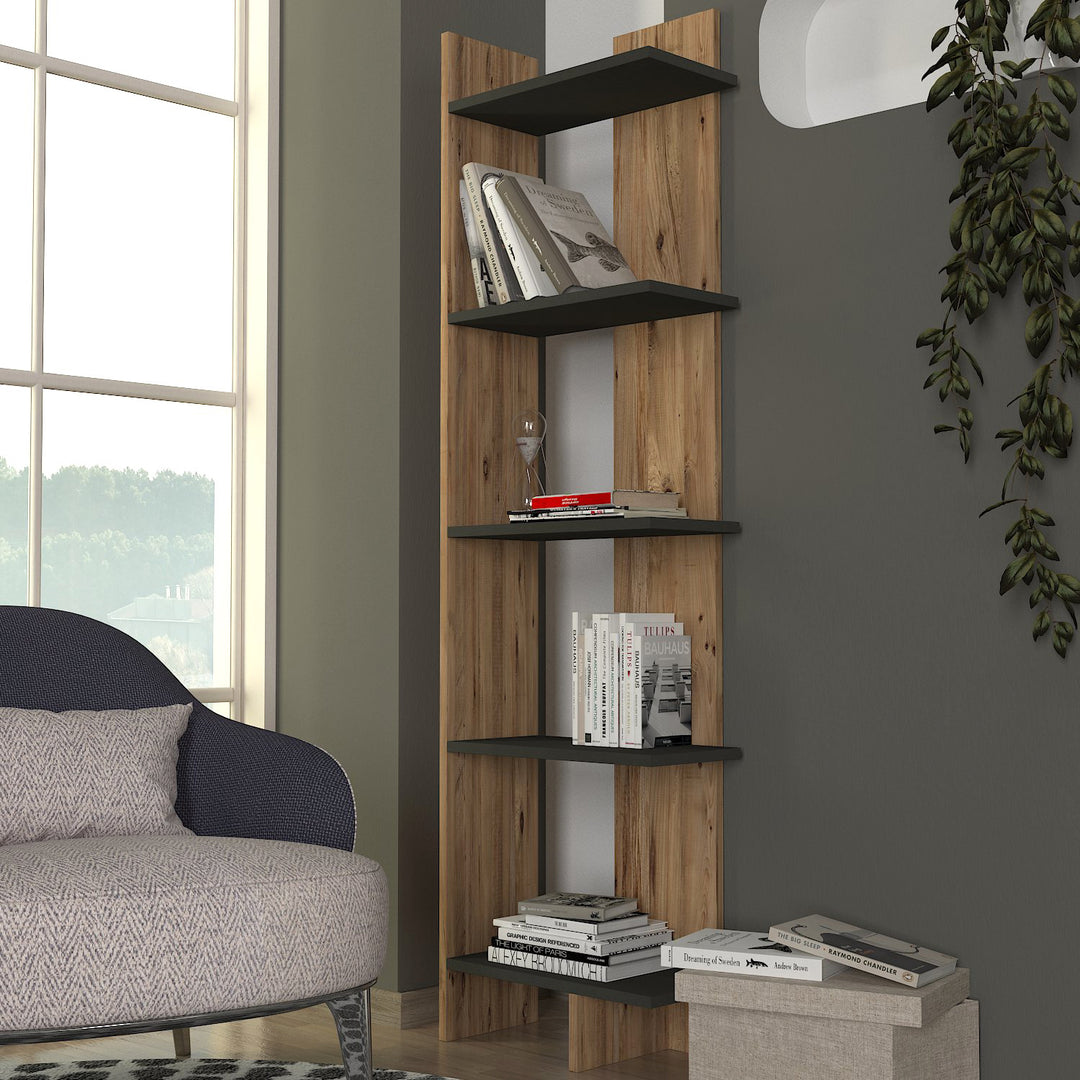 Pavero Bookcase Atlantic Pine - Anthracite