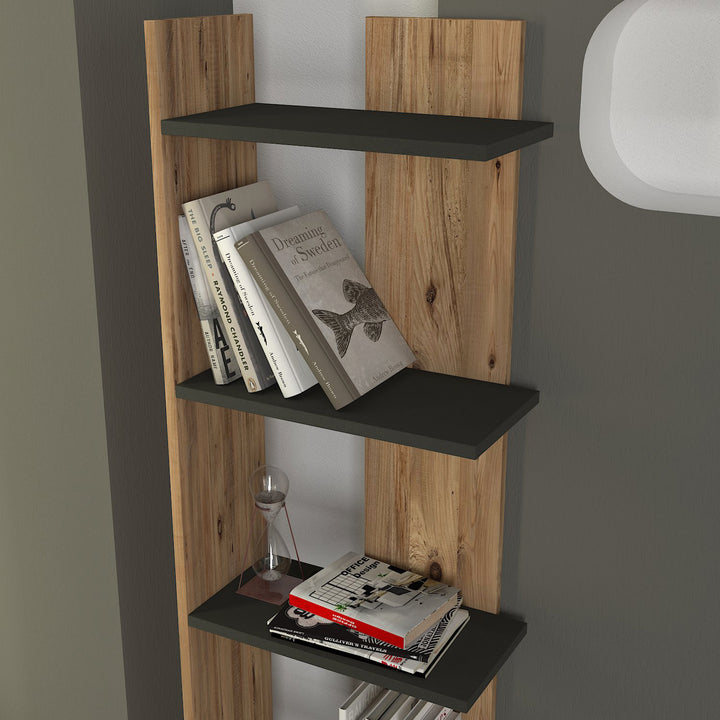 Pavero Bookcase Atlantic Pine - Anthracite