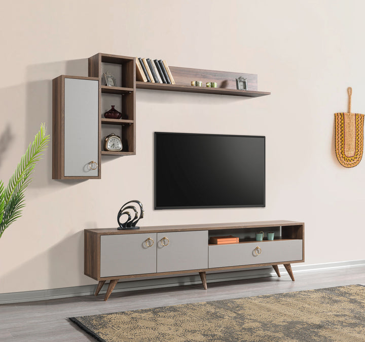 Peva Tv Unit Walnut - Riversand