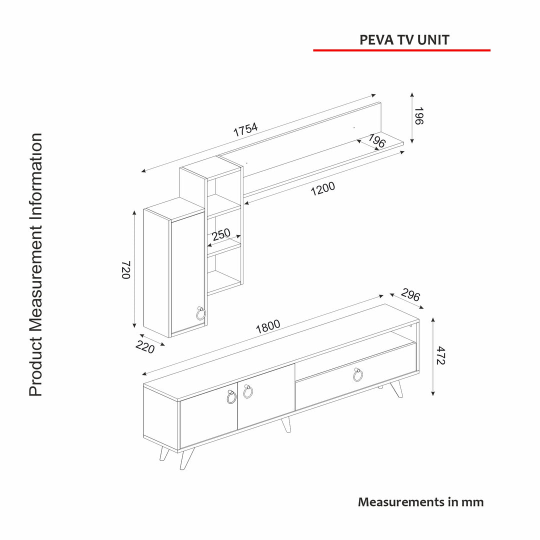 Peva Tv Unit Walnut - Riversand