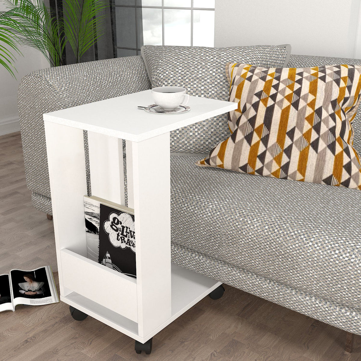 Piales Side Table White