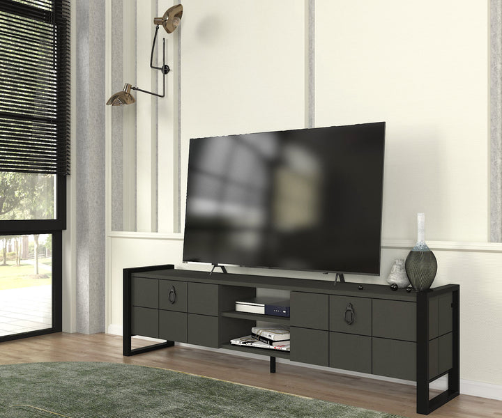 Soul Tv Stand, Anthracite Wood for TVs up to 65" - 165cm