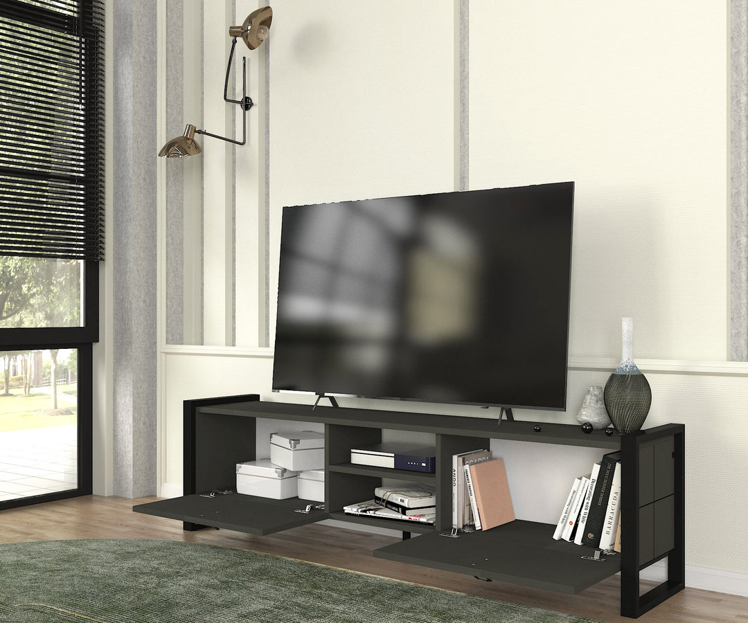 Soul Tv Stand, Anthracite Wood for TVs up to 65" - 165cm