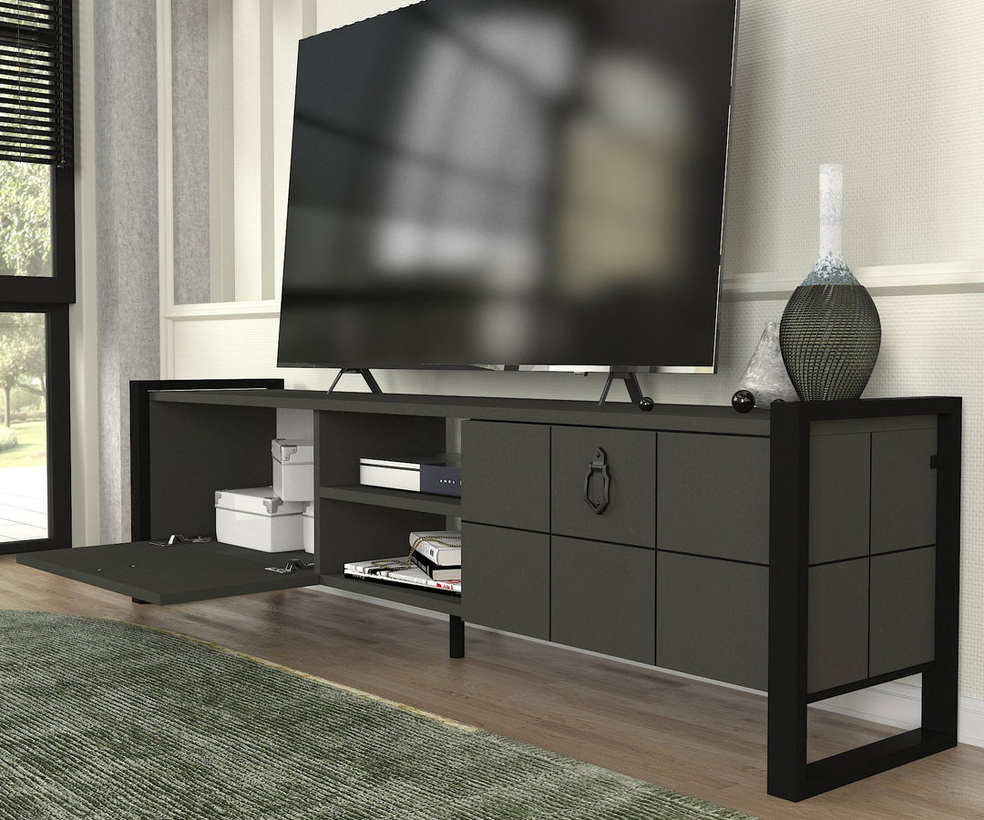 Soul Tv Stand, Anthracite Wood for TVs up to 65" - 165cm