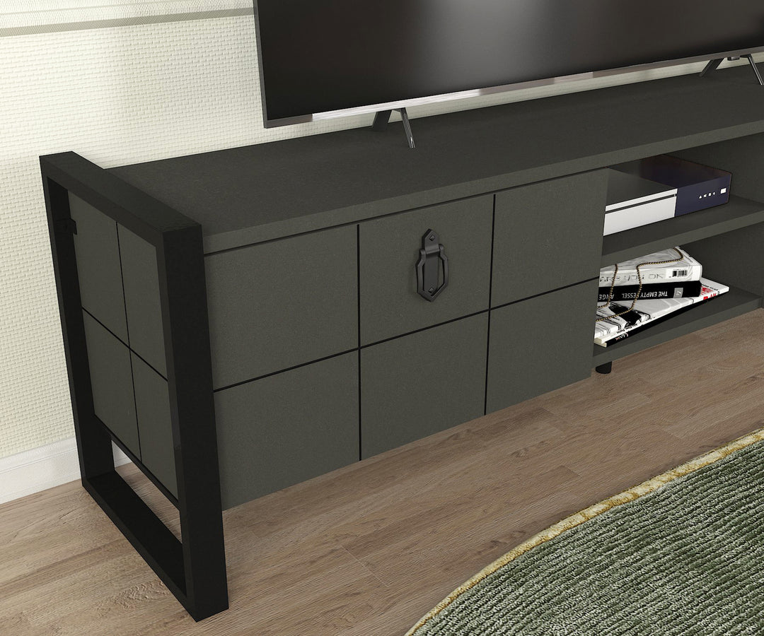 Soul Tv Stand, Anthracite Wood for TVs up to 65" - 165cm