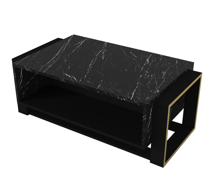 Truro Coffee Table Black Marble - Black