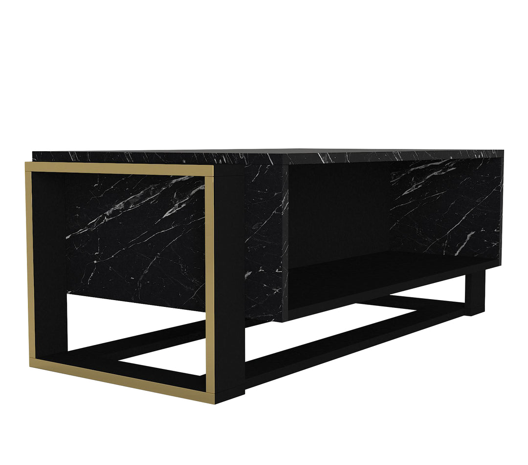 Truro Coffee Table Black Marble - Black