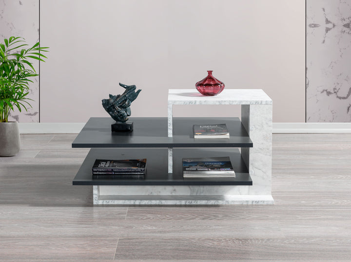 Venüs Coffee Table Anthracite - White Marble