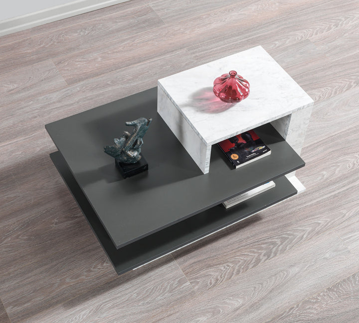 Venüs Coffee Table Anthracite - White Marble