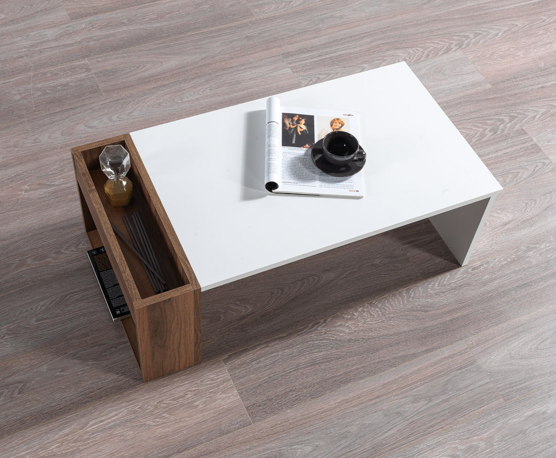 View Coffee Table White - Walnut