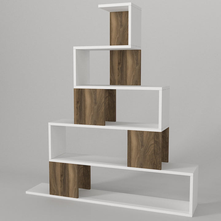 Yori Bookcase White - Walnut