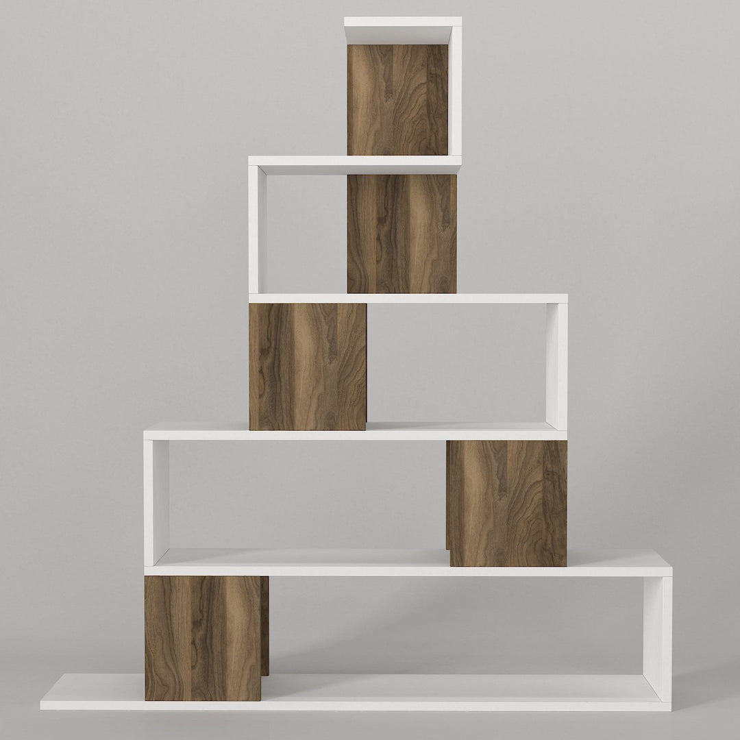 Yori Bookcase White - Walnut