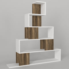 Yori Bookcase White - Walnut