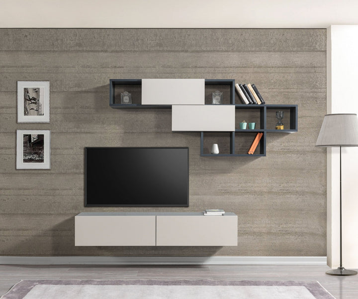 Aristo Tv Unit Anthracite - Sandstone - 135cm