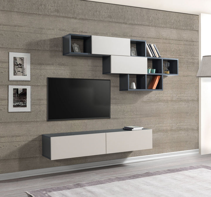 Aristo Tv Unit Anthracite - Sandstone - 135cm