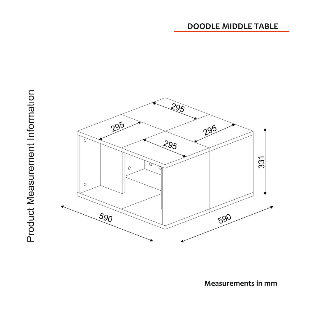 Doodle Coffee Table White - Cordoba