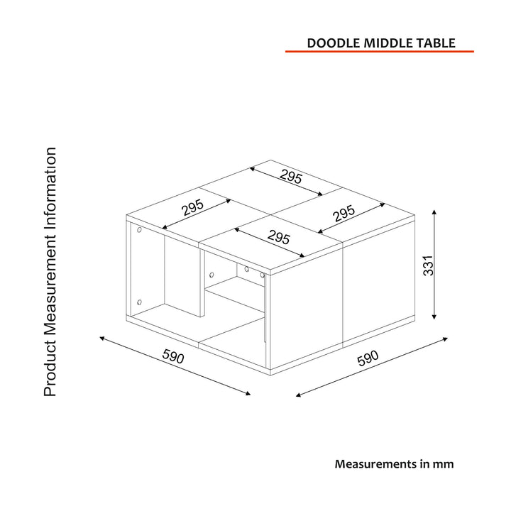 Doodle Coffee Table White - Cordoba