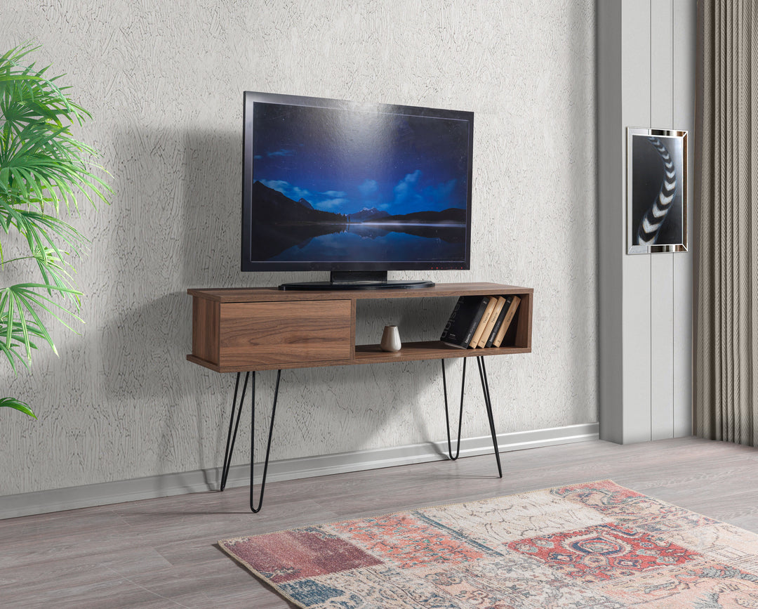 Lara Iron Foot Tv Unit Walnut