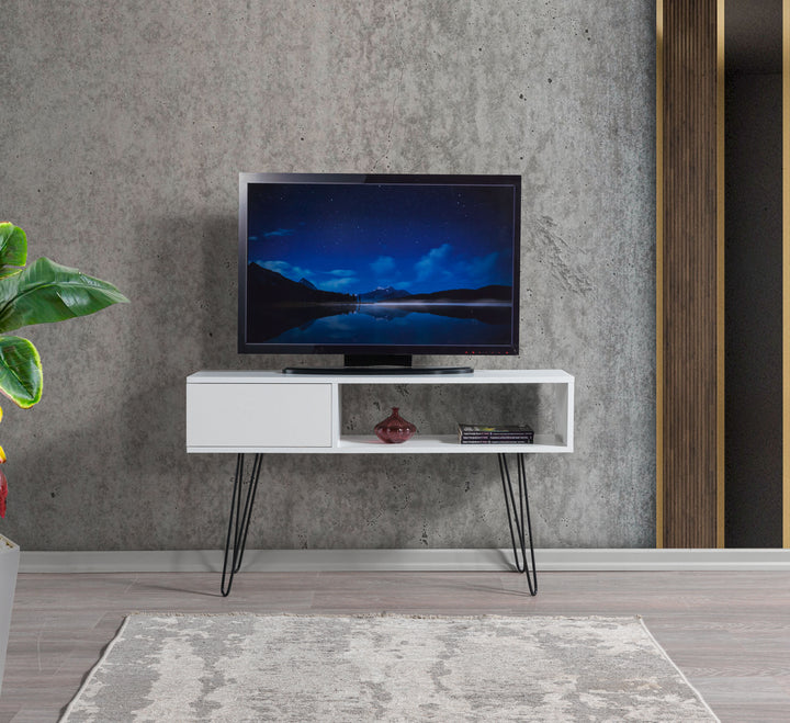 Lara Iron Foot Tv Unit White