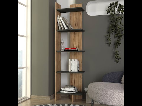 Pavero Bookcase Atlantic Pine - Anthracite