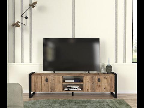 Soul Tv Stand, Anthracite Wood for TVs up to 65" - 165cm