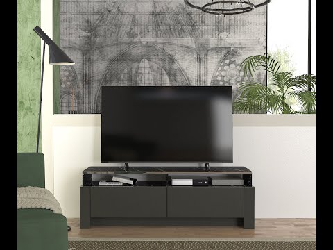 Patros Tv Stand Anthracite - Marble - 136cm