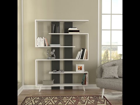 Tangen Bookcase White - Anthracite