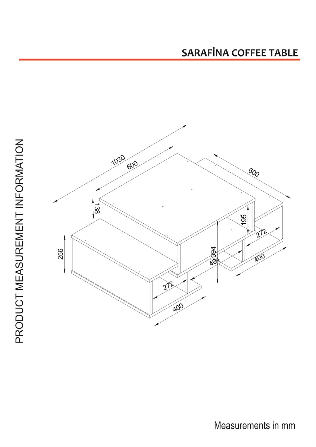 Sarafina Coffee Table White-Walnut