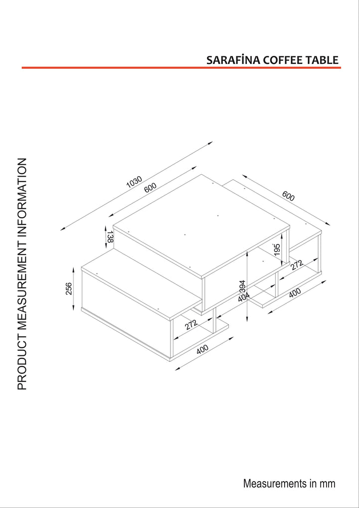 Sarafina Coffee Table White-Walnut