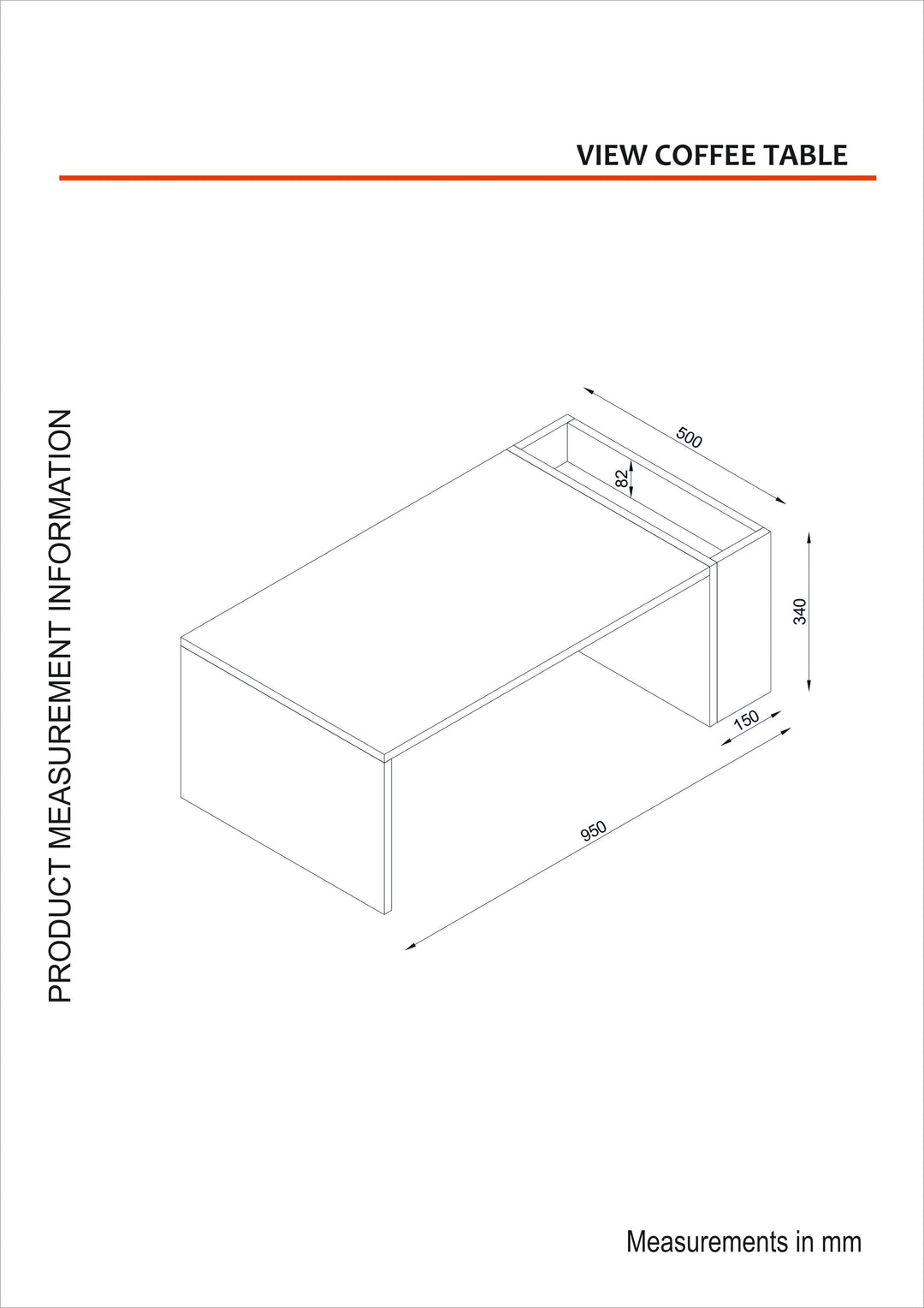 View Coffee Table White - Walnut